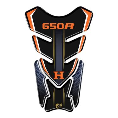 Imagem de Protetor de Tanque Resinado 3D Laranja Compatível com Honda CB 650R em PVC Teu Adesivo