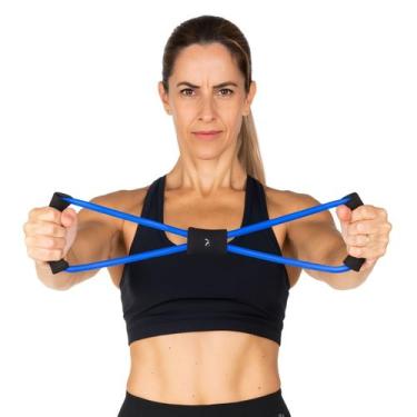 Imagem de Extensor Elástico Yins YS37058 para Yoga, Pilates e Musculação, Azul