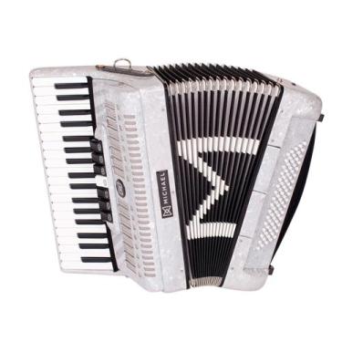 Imagem de Acordeon michael 80bx acm8007 7/2 37 7 registros pwh branco perola