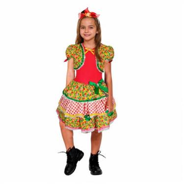 Imagem de Vestido Feminino Infantil Festa Junina Caipirinha Com Bolerinho - Fant