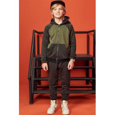Imagem de Conjunto Moletom Infantil Blusão + Calça Johnny Fox 63785, 3, Verde