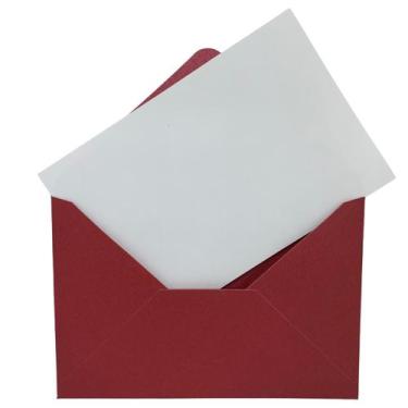 Imagem de Envelope Bico Vermelho Metálico 150g + Cartão Branco 50 Un - Arwetech