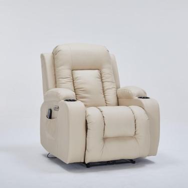 Imagem de Poltrona Reclinável Elétrica Gambon G94 com Massagem Aquecimento Pu Bege Gran Belo
