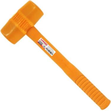 Imagem de Marreta Borracha Laranja 50mm 350g Martelo Martelinho Piso - Gadan