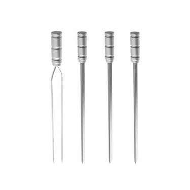 Imagem de Kit De 4 Espetos Em Aço Inox 1 Duplo + 3 Simples Qualinox
