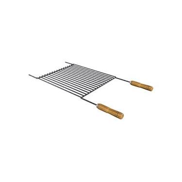 Imagem de Grelha para Churrasco Esmaltada Barra Redonda 80x40cm Aço Carbono Preta Qualinox