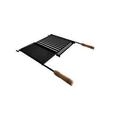 Imagem de Grelha para Churrasco Esmaltada com Chapa Auxiliar e Coletor de Gordura 77x65cm Preto Qualinox