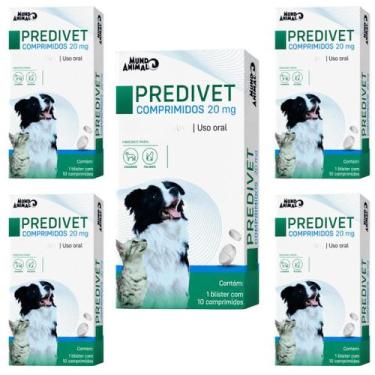 Imagem de Kit 5 Un Predivet 20mg C/ 10 Comp P/ Cães-Gatos Mundo Animal