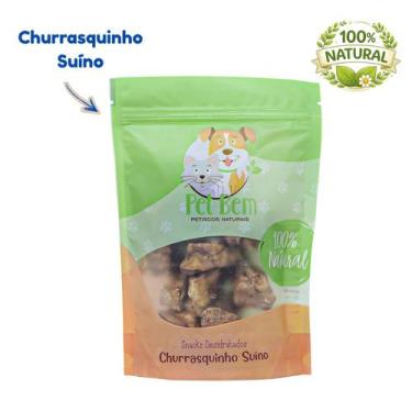 Imagem de Churrasquinho Suíno Desidratado para Cães e Gatos Petisco Natural com 