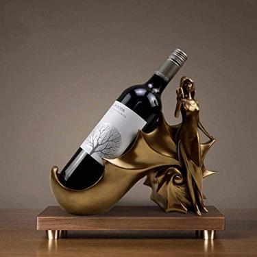 Imagem de Pkfinrd Ornamentos Retrô Resina Bronze Frio Grau Vinho Prateleira Decoração Arte Ornamentos Criativos 33 * 12 * 24 cm