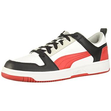 Imagem de PUMA Tênis masculino Rebound Layup Lo, Puma Branco-alto risco vermelho-puma preto-cinza violeta, 8.5 Women/10 Men