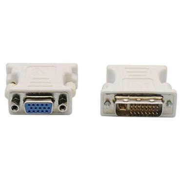 Imagem de Adaptador de cabo DVI para VGA DVI(24+5) macho para VGA (HD15) fêmea adaptador para computador, PC Host, laptop, cartão gráfico para HDTV, monitor Dell da LG HP, tela de exibição (2 pacotes-brancos)