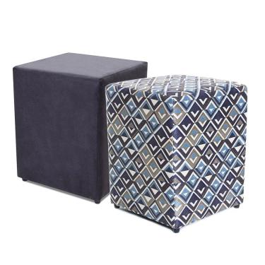 Imagem de Kit 2 Puffs Quadrados Decorativo 45cm 