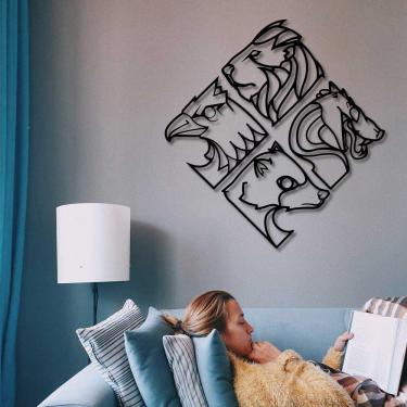 Imagem de Conjunto 4 Quadros Casas Hogwarts Harry Potter em MDF 6mm