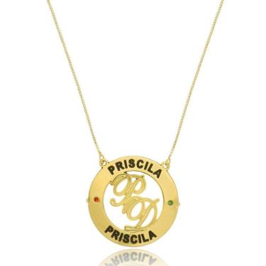 Imagem de Colar Mandala Circunferencial Com Nomes E Iniciais No Meio