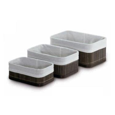 Imagem de Jogo 3 Cestos Organizadores De Bambu Escuro