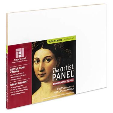 Imagem de Ampersand Art Supply Painel de pintura de arte Gesso de madeira: textura de tela, 1,9 cm de profundidade, 22,8 cm x 30,4 cm