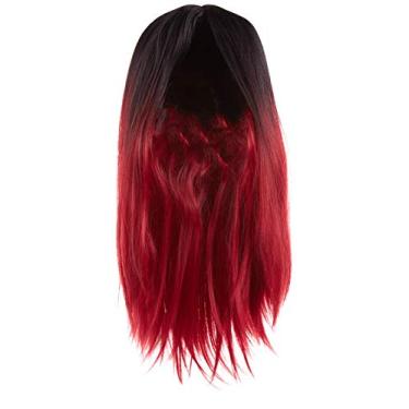 Imagem de Dreamgirl Peruca longa reta ombré, Preto/Borgonha, tamanho nico
