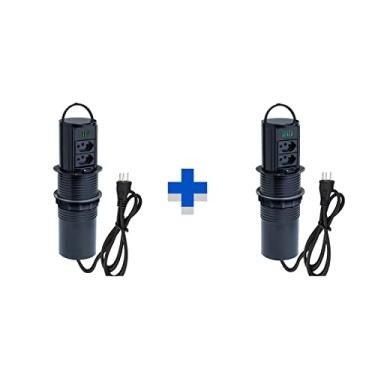Imagem de Kit Torres Tomada Totem Manual Alça 2Tom 10A 2 e 3 USB 5.2A COR:PRETO