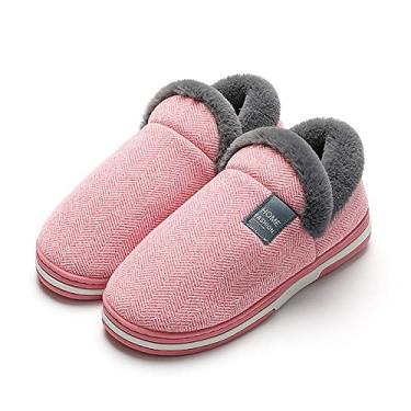 Imagem de Pantufas femininas confortáveis de espuma viscoelástica com cabedal confortável para uso interno ou externo em casa outono inverno