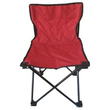 Imagem de Cadeira Portátil Dobrável Em Lona Vermelha Suporta Até 90Kg