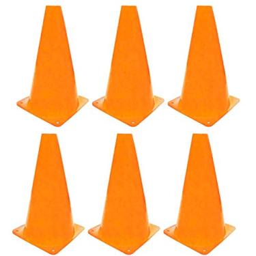 Imagem de 6x Mini Cone Sinalização Esportivo 23cm Agilidade Treino LARANJA