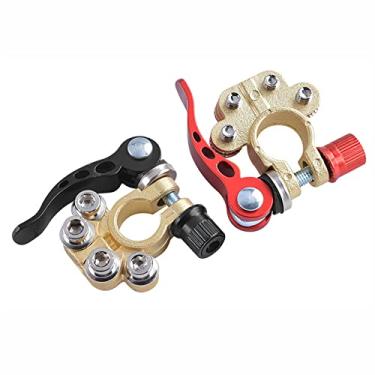 Imagem de Tingpai 2pcs conectores de terminal de bateria de libe ção rápida desconexão de g mpo de terminal de o de bateria de carro com chave sextavada positivo negativo