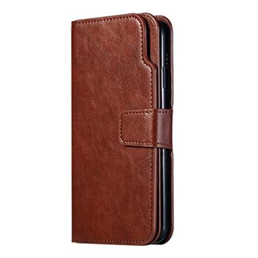 Imagem de Capa de couro de luxo para iPhone 14 13 12 Mini 11 Pro 6 6s 7 8 Plus X XR XS Max 5 5s SE 2020 2022 Carteira Flip Card Phone Bag Cover, Marrom, Para iPhone14ProMax 6.7inch