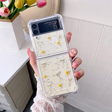 Imagem de Capa de telefone flor para Samsung Galaxy Z Flip 4 3 Capa dobrável transparente para Galaxy Z Flip 3 4 Flip3 ZFlip4 Flip4 5G Capa, 04, para Galaxy Z Flip 3