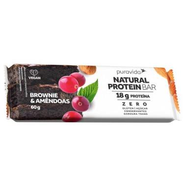 Imagem de Natural Protein Bar Brownie E Amêndoas 60G Puravida