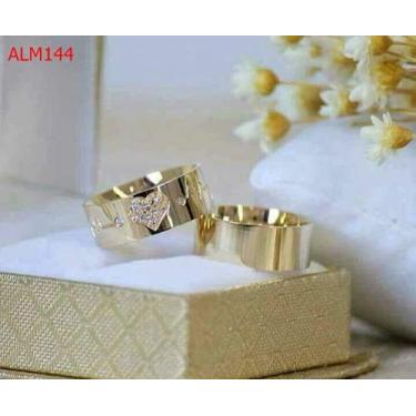 Imagem de PAR DE ALIANÇAS DE MOEDA ANTIGA 10MM CASAMENTO ALM144