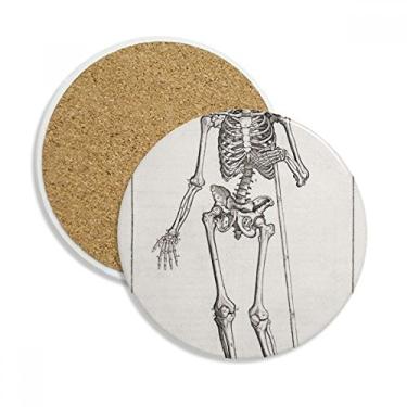 Imagem de Decoração de esqueleto humano corpo padrão porta-copos caneca proteção mesa pedra absorvente