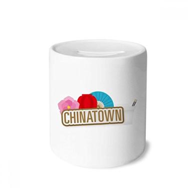 Imagem de DIYthinker Flower Lantern Fan Brown China Town caixa de dinheiro caixa de cerâmica porta-moedas presente de cofrinho