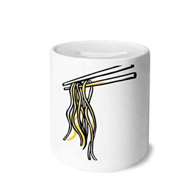 Imagem de DIYthinker China Prato chinês macarrão tradicional padrão dinheiro caixa cerâmica porta-moedas presente cofrinho