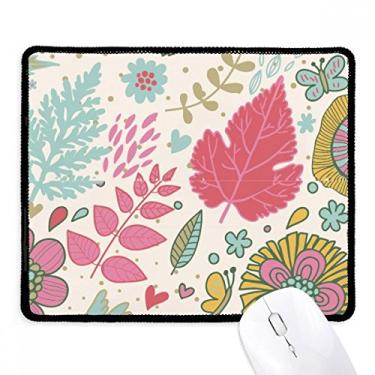 Imagem de Mousepad de pintura de plantas com flores pintadas e bordas costuradas Tapete de borracha para jogos