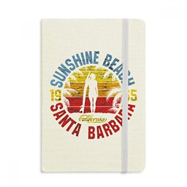 Imagem de Caderno com estampa de ilustração de praia da Coconut Tree em tecido com capa dura e diário clássico