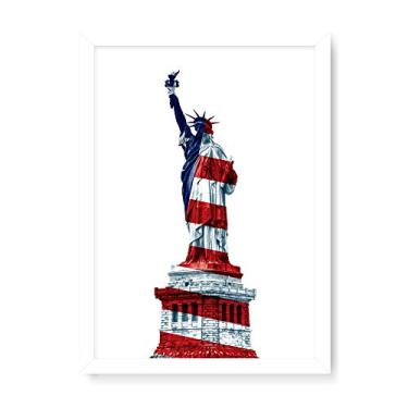 Imagem de Arte Maníacos Quadro Decorativo Estátua da Liberdade - 23x16,25cm (Moldura em laca branca)