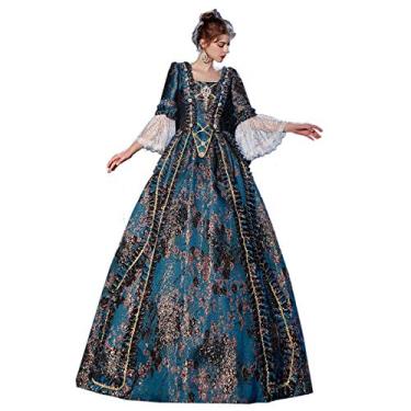 Imagem de CountryWomen Vestido de baile gótico renascentista de conto de fadas, Cor 5, 3XG