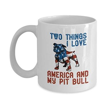 Imagem de Caneca de café Two Things I love American and My Pit Bull