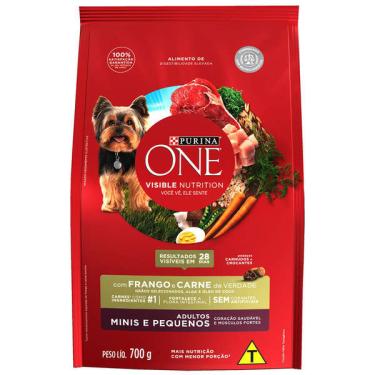 Imagem de Ração Seca Nestlé Purina One Frango e Carne para Cães Adultos Raças Minis e Pequenas - 700 g