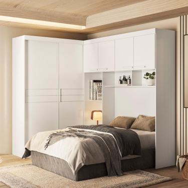 Imagem de Dormitório Modulado Casal 6 Portas 2 Gavetas Florença Moval - Branco