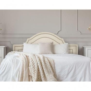 Imagem de Cabeceira Queen Luxo 160x60 Suede Off White Tachas Prata