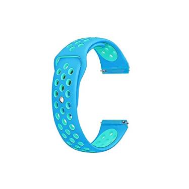 Imagem de Pulseira Sport 20mm para Zeblaze Btalk 2 ou Btalk Lite cor:Azul com Azul Claro