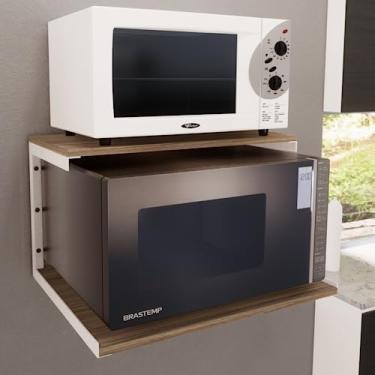 Imagem de Prateleira Nicho Forno Eletrico Microondas Dupla 45x60cm Branco