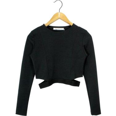 Imagem de Blusa Calvin Klein Jeans Ponto Roma Elastico Preta Feminina-Feminino