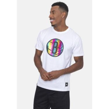 Imagem de Camiseta Nba Rainbow Logo Brooklyn Nets Off White