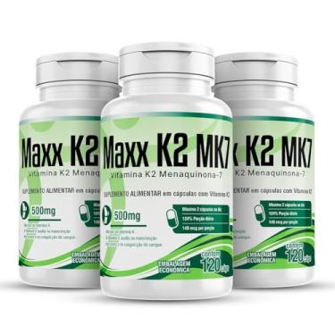 Imagem de Vitamina K2 Mk-7 Menaquinona 3x 120 Cap Maxx K2 Mk 7 2/dia