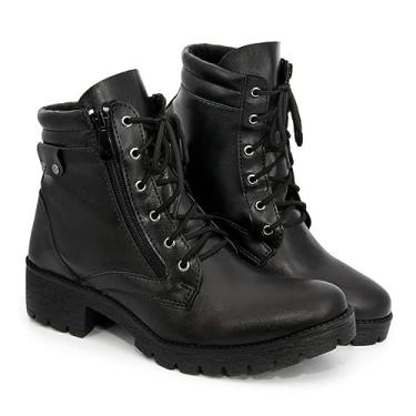 Imagem de Coturno Feminino Tratorado Militar Preto Salto Médio Confort Flex (br_footwear_size_system, adult, numeric, numeric_38)