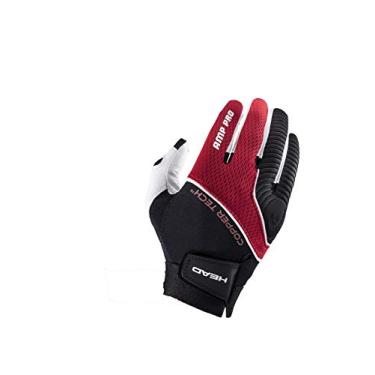 Imagem de HEAD Luva de couro para raquetebol – AMP Pro Copper Tech Luva para mão direita e esquerda – preta/prata/vermelha, esquerda – grande