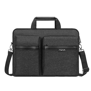 Imagem de MOSISO Bolsa de ombro para laptop, bolsa de computador de 15 polegadas compatível com MacBook, HP, Dell, Lenovo, Asus Notebook, bolsa para laptop de 15,6 polegadas com 2 bolsos elevados com zíper e